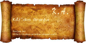 Kádos Aranka névjegykártya